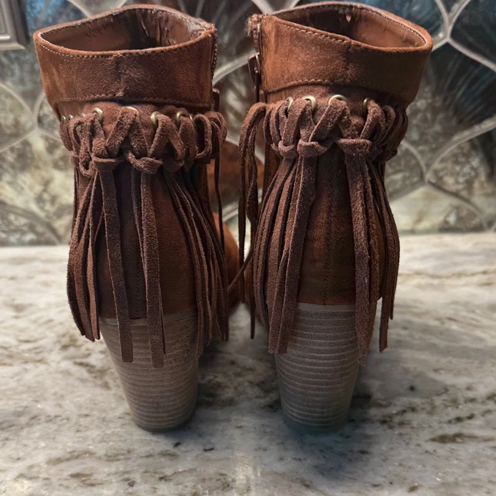 Carlos Santana Suede Fringe Ankle Booties  western  festival Coachella western🦋 - Picture 3 of 6